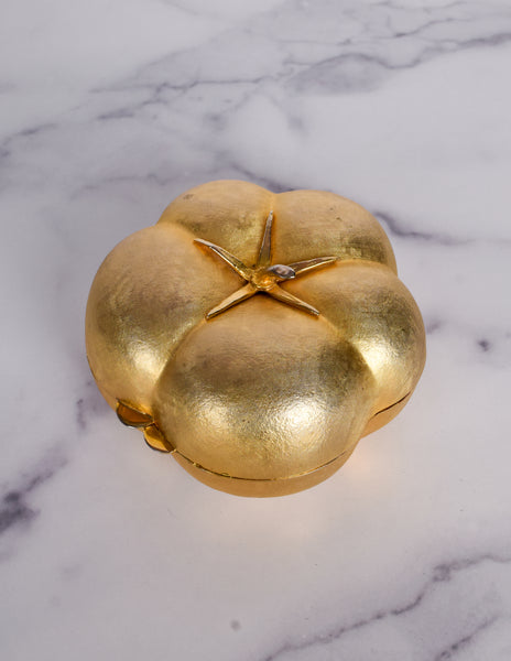 Vintage 1960s Italian Figural Golden Tomato Mini Clutch Shoulder Bag