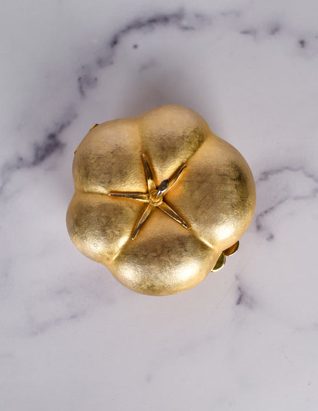 Vintage 1960s Italian Figural Golden Tomato Mini Clutch Shoulder Bag