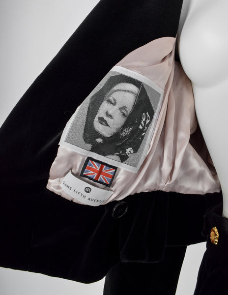 Vivienne Westwood Couture Vintage AW 1997 Black Velvet Jacket and Pant Suit