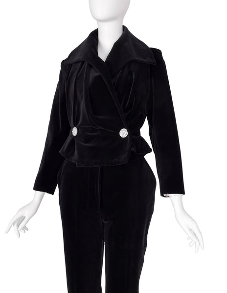 Vivienne Westwood Couture Vintage AW 1997 Black Velvet Jacket and Pant Suit