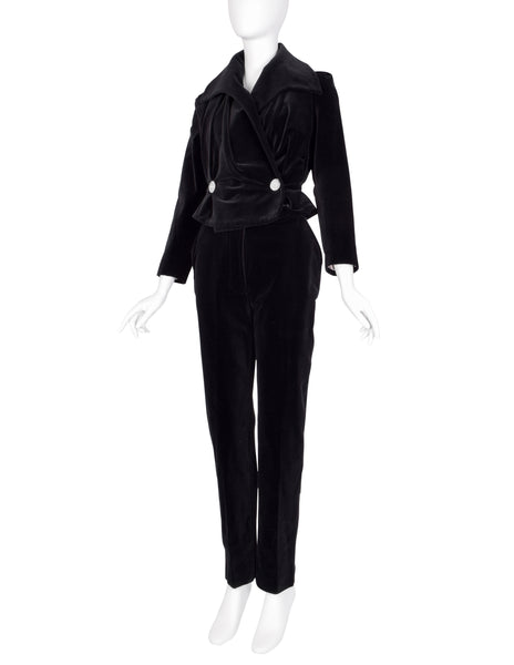 Vivienne Westwood Couture Vintage AW 1997 Black Velvet Jacket and Pant Suit
