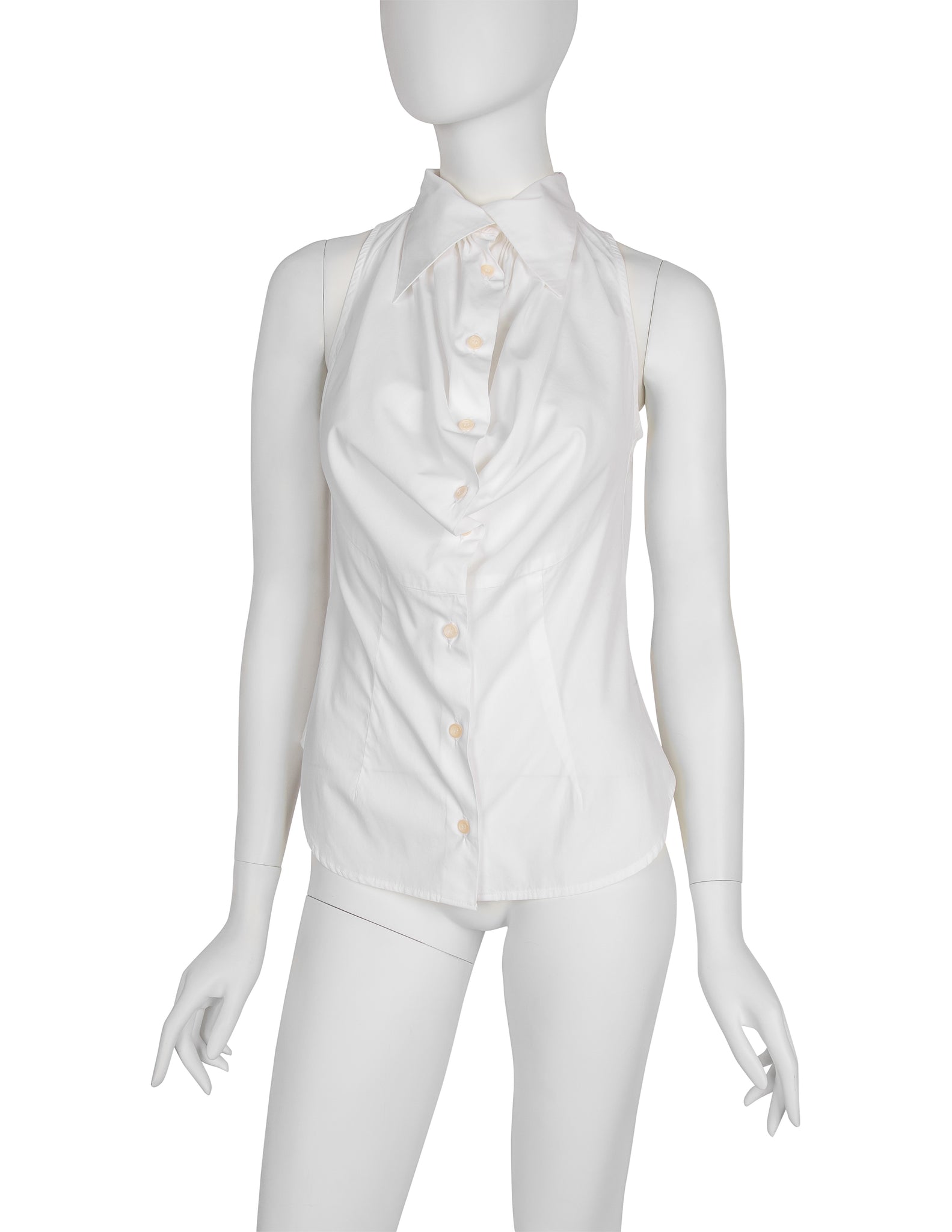 Vivienne Westwood Vintage Early 1990s White Draping Front Top