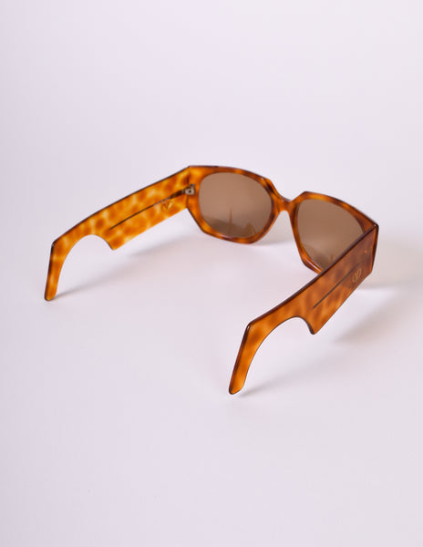 Valentino Vintage Rare Blonde Tortoise Ultra Wide Arm 543 Sunglasses