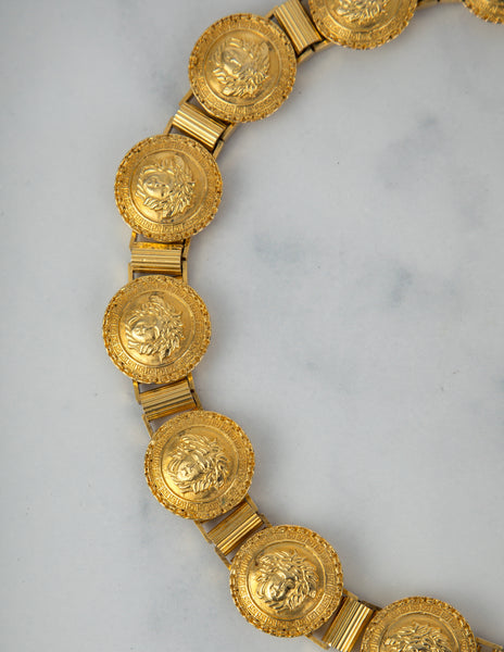 Gianni Versace Vintage 1990s Medusa Coin Medallion Belt