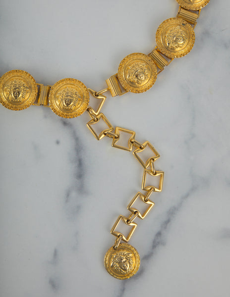 Gianni Versace Vintage 1990s Medusa Coin Medallion Belt