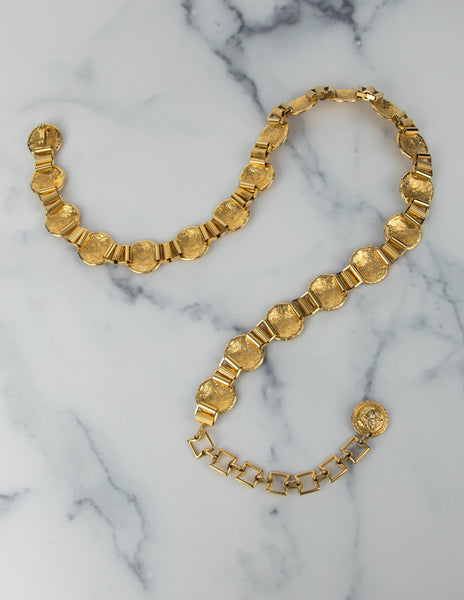 Gianni Versace Vintage 1990s Medusa Coin Medallion Belt