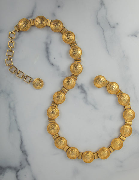 Gianni Versace Vintage 1990s Medusa Coin Medallion Belt