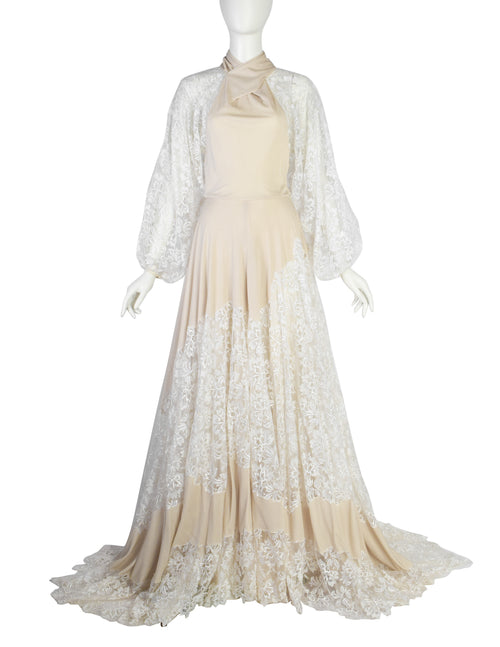 Vintage 1970s Floral Embroidered Mesh Balloon Sleeve and Ecru Jersey T Amarcord Vintage Fashion Vintage 1970s Floral Embroidered Mesh Balloon Sleeve and Ecru Jersey T Amarcord Vintage Fashion