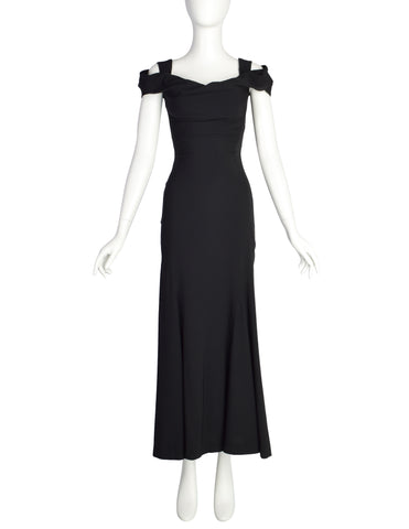 Vivienne Westwood Vintage Black Draping Corseted Trumpet Gown