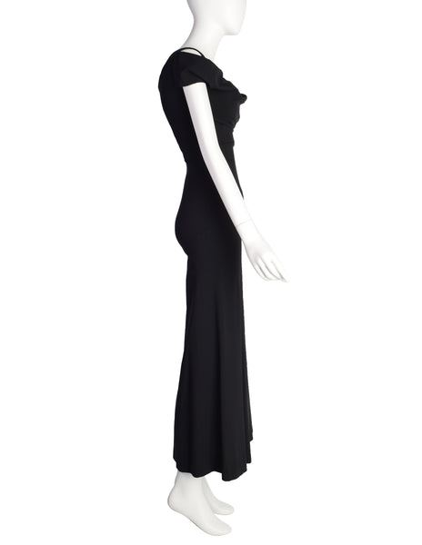 Vivienne Westwood Vintage Black Draping Corseted Trumpet Gown