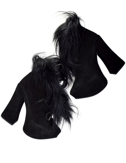 Vivienne Westwood ブラック 編み上げハイヒール Vivienne Westwood by Andreas Kronthaler AW 2013 Black Suede & Faux