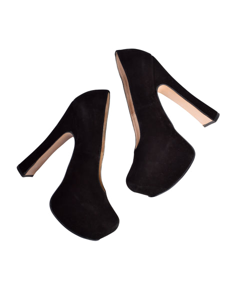 Vivienne Westwood Vintage 1990s Original Black Suede Elevated Court Shoes