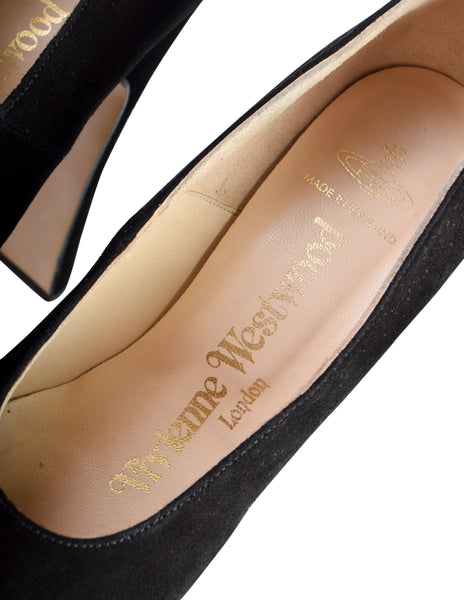 Vivienne Westwood Vintage 1990s Original Black Suede Elevated Court Shoes