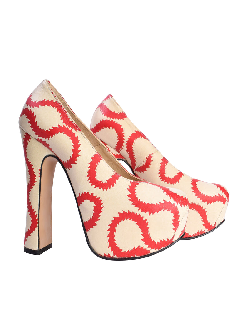 Vivienne Westwood SS 2013 Iconic 'Pirate' Squiggle Print Leather Vivienne Westwood SS 2013 Iconic 'Pirate' Squiggle Print Leather