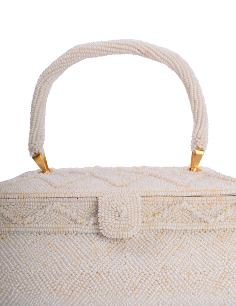 Walborg Vintage 1950s Structured Pearly Beaded Handbag