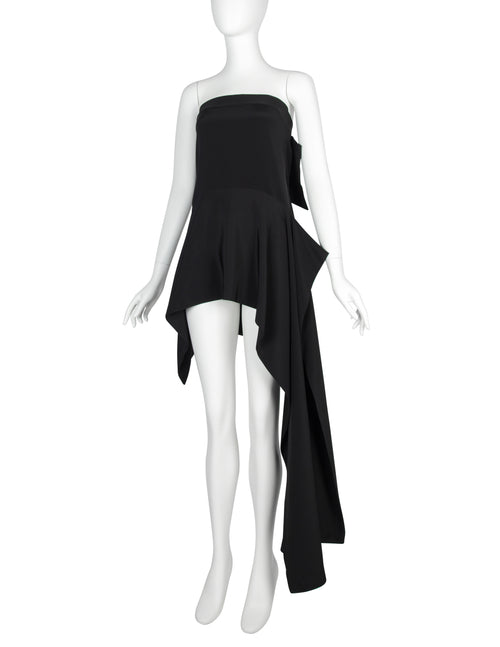 Yohji Yamamoto Vintage AW 2004 Black Strapless Asymmetrical Mini Dress –  Amarcord Vintage Fashion
