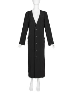 Yohji Yamamoto Pour Homme Vintage AW 2005 Black Rayon Cardigan Duster