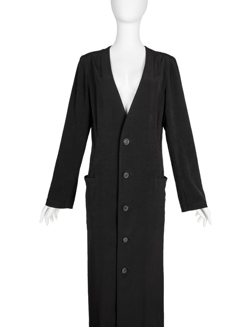 Yohji Yamamoto Pour Homme Vintage AW 2005 Black Rayon Cardigan