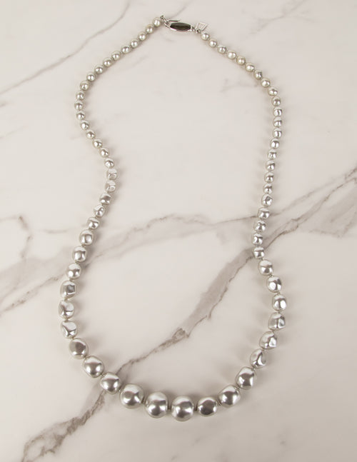 Yves Saint Laurent Vintage 1990s Icy Grey Graduated Baroque Pearl