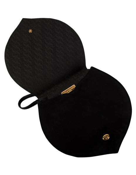 Yves Saint Laurent Vintage Golden Dove Black Suede Bag