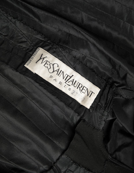 Yves Saint Laurent Haute Couture Vintage AW 1971 Black Silk Taffeta Ruffled Dress