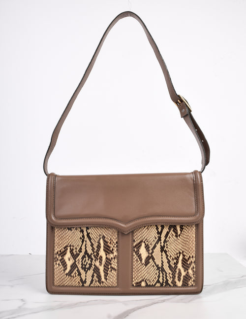 Yves Saint Laurent Vintage 1970s Leather and Snakeskin Convertible