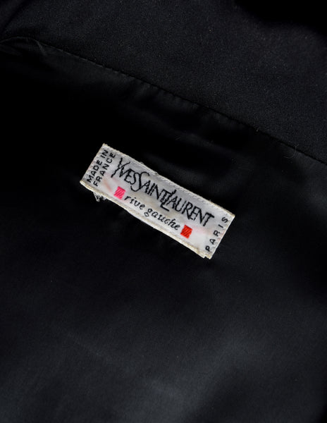 Yves Saint Laurent Vintage 1990s Black Wool Gabardine Tuxedo Jumpsuit