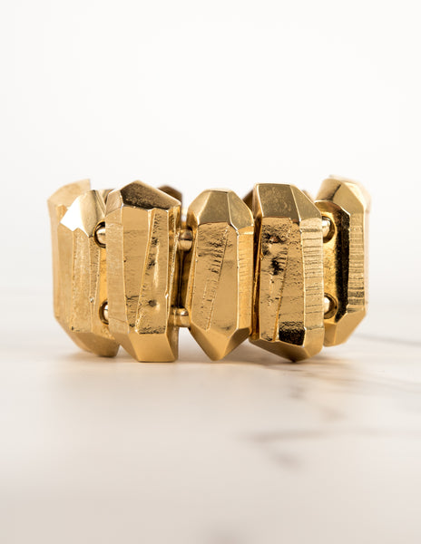 Yves Saint Laurent Haute Couture Vintage Golden Faceted Prism Bracelet