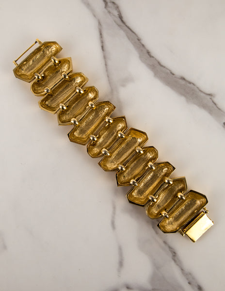 Yves Saint Laurent Haute Couture Vintage Golden Faceted Prism Bracelet
