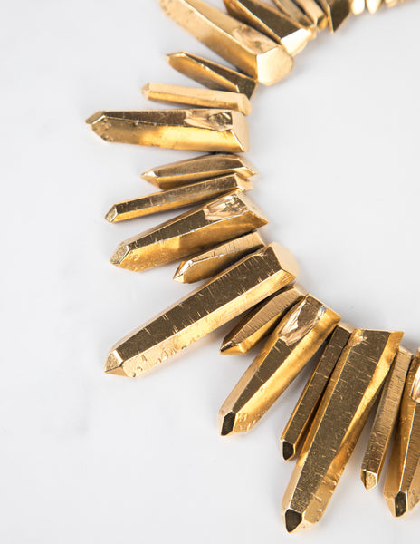 Yves Saint Laurent Haute Couture Vintage Gold Gilt Prism Necklace