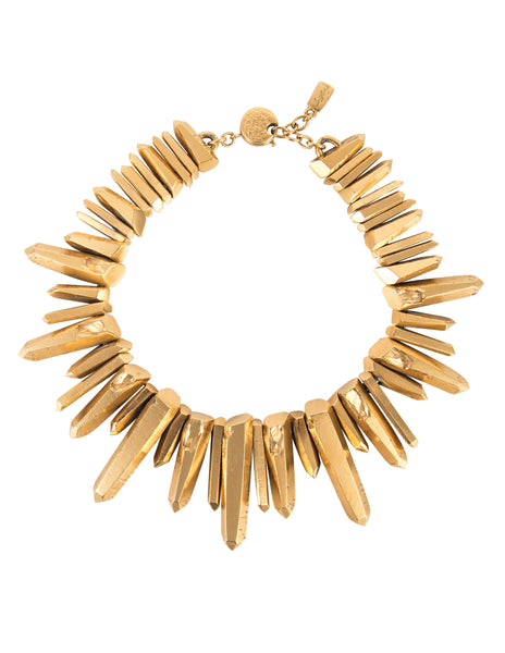 Yves Saint Laurent Haute Couture Vintage Gold Gilt Prism Necklace