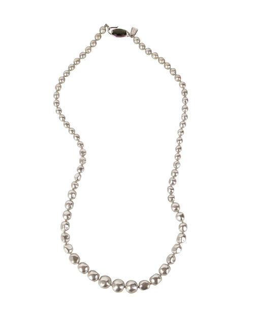 【YVES SAINT LAURENT】ヴィンテージ ロングネックレス Yves Saint Laurent Vintage 1990s Icy Grey Graduated Baroque Pearl