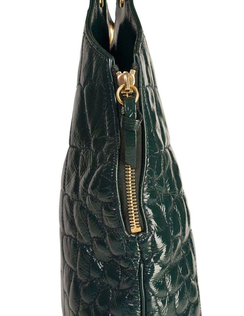 Yves Saint Laurent Vintage Dark Green Croc Embossed Patent Leather Met –  Amarcord Vintage Fashion