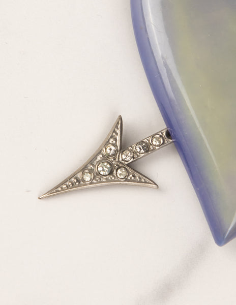 Yves Saint Laurent Vintage Haute Couture SS 1971 Scandal Collection Heart and Arrow Brooch