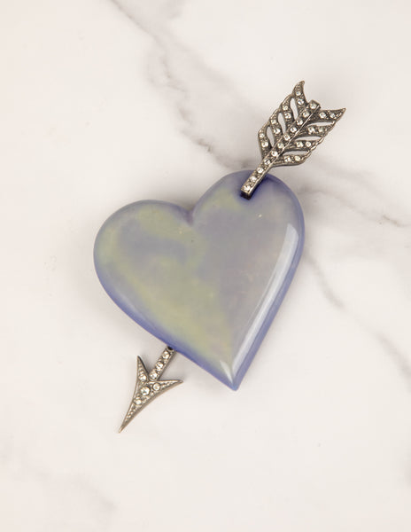 Yves Saint Laurent Vintage Haute Couture SS 1971 Scandal Collection Heart and Arrow Brooch