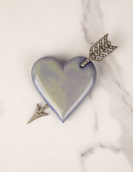 Yves Saint Laurent Vintage Haute Couture SS 1971 Scandal Collection Heart and Arrow Brooch