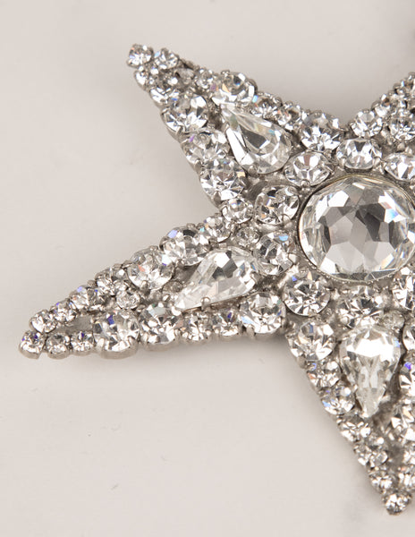 Yves Saint Laurent Vintage Large Sparkling Crystal Star Brooch