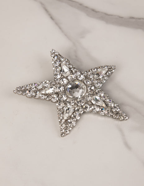 Yves Saint Laurent Vintage Large Sparkling Crystal Star Brooch