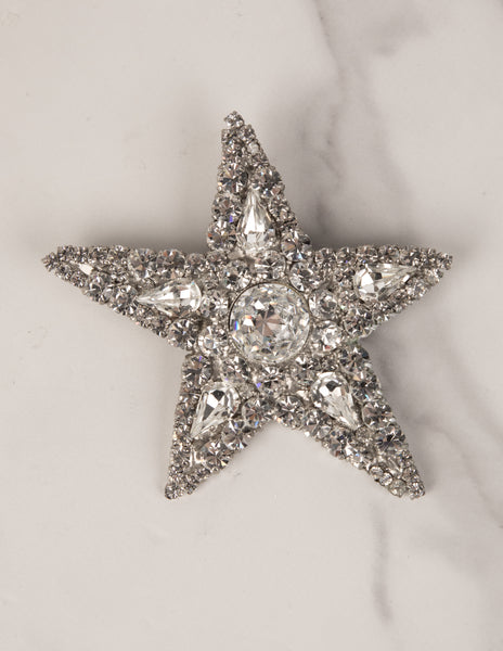 Yves Saint Laurent Vintage Large Sparkling Crystal Star Brooch