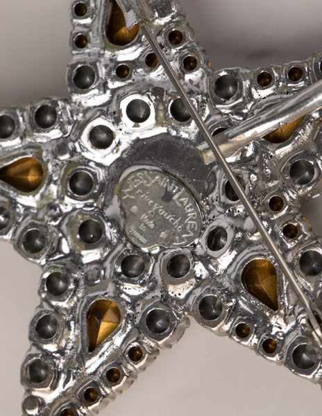 Yves Saint Laurent Vintage Large Sparkling Crystal Star Brooch