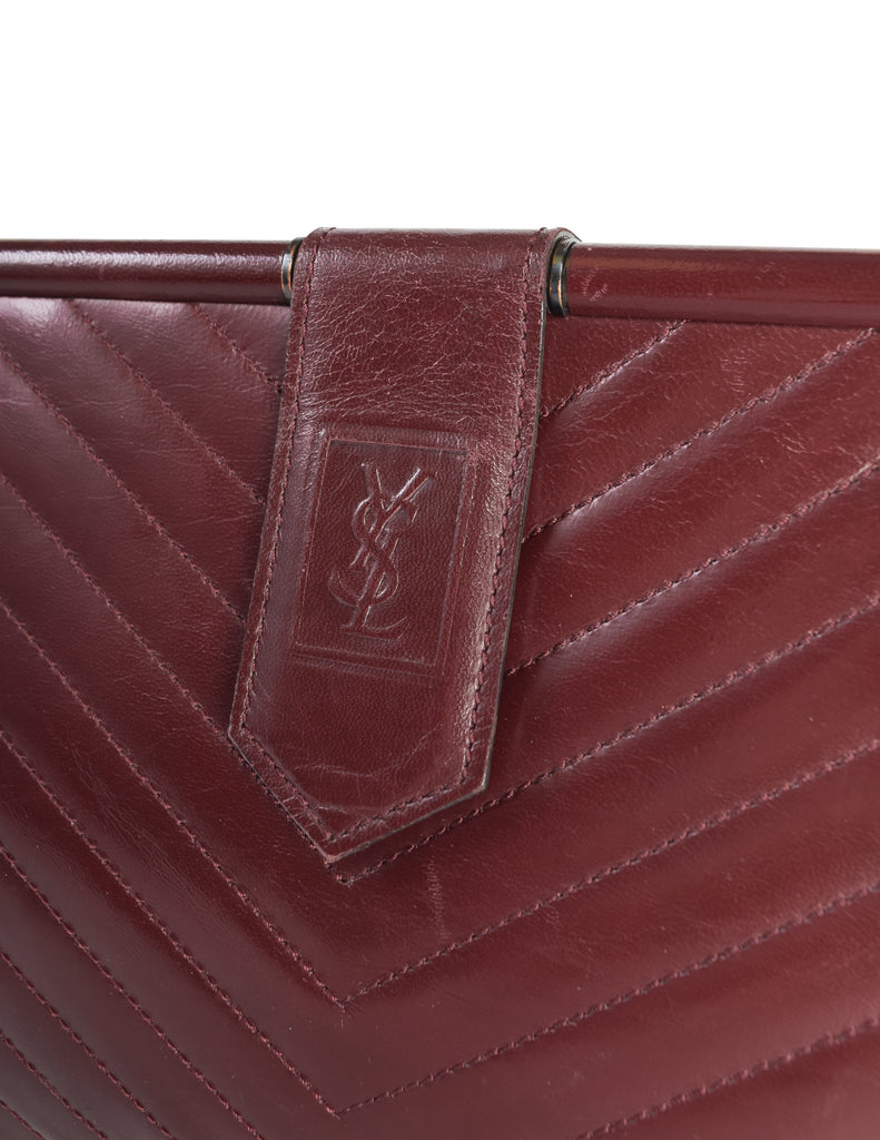 Louis Vuitton, Bags, Louis Vuitton Vintage Sobe Clutch Handbag Logo Patent  Leather Burgundy 1897