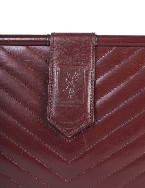 Saint Laurent Monogram Quilted Clutch Bag - Brown