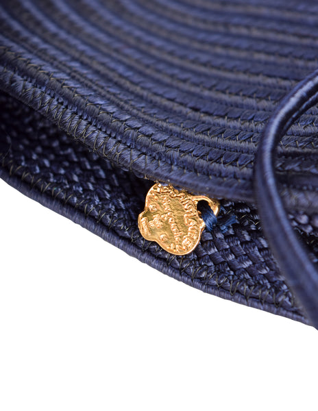 Yves Saint Laurent Vintage Navy Passementerie Tassel Golden Disc Crossbody Bag