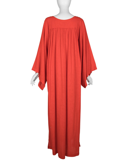 Yves Saint Laurent Vintage 1970s Most Perfect Tomato Red Cotton Caftan –  Amarcord Vintage Fashion