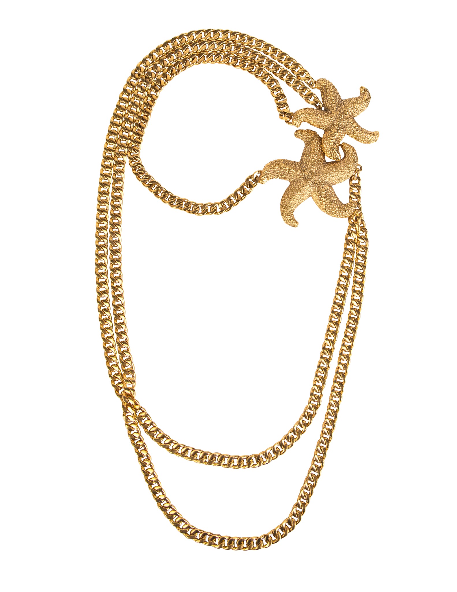 Yves Saint Laurent Vintage Phenomenal Starfish Multi Chain Necklace
