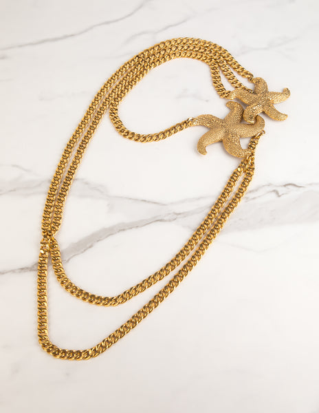 Yves Saint Laurent Vintage Phenomenal Starfish Multi Chain Necklace