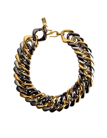 Chanel Vintage AW 1991 Three Row Cascading Black Leather Gold Chain CC –  Amarcord Vintage Fashion