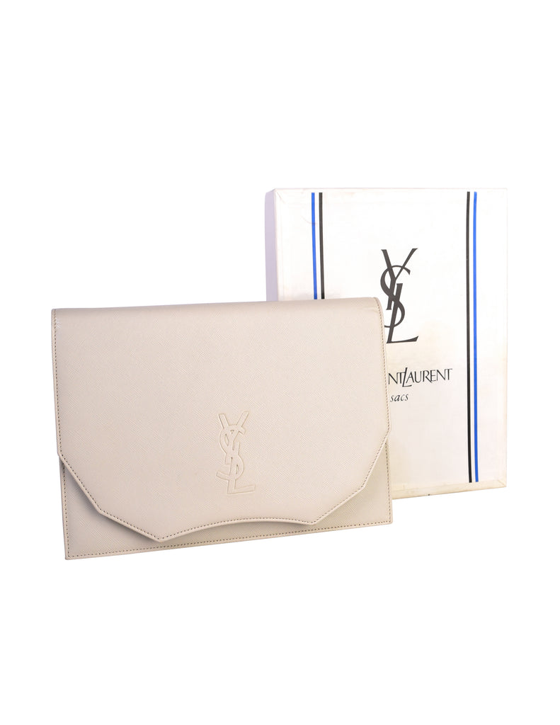 ysl clutch beige