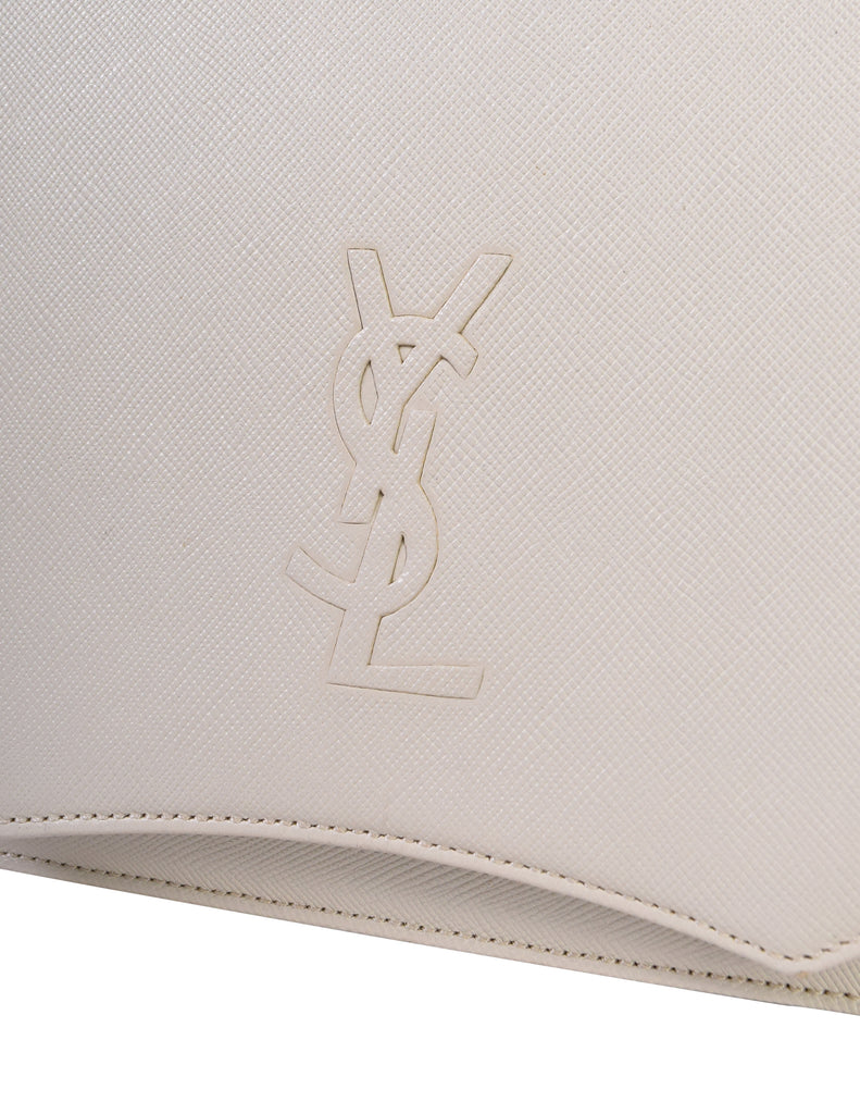 Yves Saint Laurent Monogram Leather Pouch Maroon