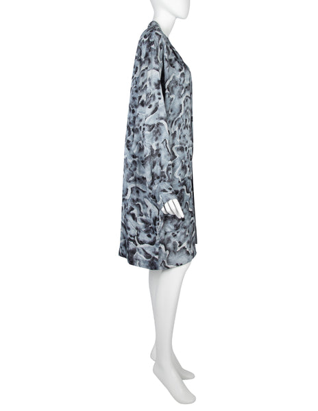Yohji Yamamoto Vintage SS 1985 Marbled Cloud Blue Oversized Rayon Duster